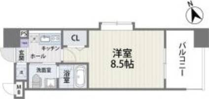 福岡県福岡市博多区千代4丁目(マンション)の賃貸物件の間取り