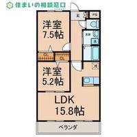 愛知県西尾市徳次町下十五夜(マンション)の賃貸物件の間取り