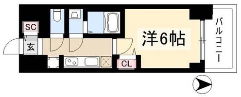 プレサンスTHE大須観音1402の間取り