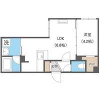 北海道札幌市中央区南十四条西16丁目(マンション)の賃貸物件の間取り