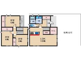大阪府茨木市若草町(一戸建)の賃貸物件Cの間取り