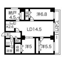 北海道札幌市西区宮の沢三条5丁目(マンション)の賃貸物件の間取り