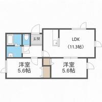 北海道札幌市西区発寒十三条4丁目(アパート)の賃貸物件の間取り