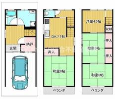 大阪府東大阪市玉串元町2丁目(一戸建)の賃貸物件の間取り
