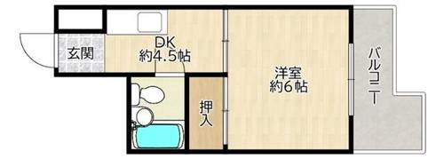 大阪府大阪市城東区中央1丁目(マンション)の賃貸物件の間取り