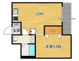 大阪府大阪市東淀川区下新庄2丁目(マンション)の賃貸物件の間取り