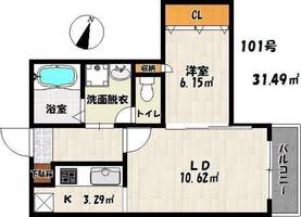 福岡県福岡市博多区吉塚1丁目(アパート)の賃貸物件の間取り
