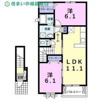 愛知県碧南市天神町3丁目(アパート)の賃貸物件の間取り