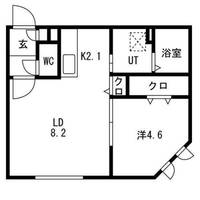 北海道札幌市中央区南十九条西8丁目(マンション)の賃貸物件の間取り