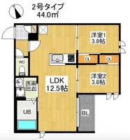 福岡県福岡市東区若宮5丁目(アパート)の賃貸物件の間取り