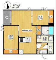 福岡県福岡市東区若宮5丁目(アパート)の賃貸物件の間取り