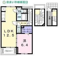 愛知県額田郡幸田町大字菱池字内池(アパート)の賃貸物件の間取り
