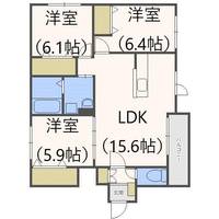 北海道札幌市西区西町南19丁目(マンション)の賃貸物件の間取り
