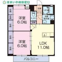 愛知県岡崎市北野町字畔北(アパート)の賃貸物件の間取り