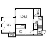 北海道札幌市中央区北四条東2丁目(マンション)の賃貸物件の間取り
