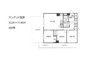 福岡県福岡市早良区祖原(マンション)の賃貸物件の間取り
