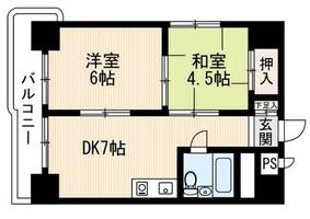 福岡県福岡市博多区神屋町(マンション)の賃貸物件の間取り