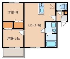 福岡県福岡市東区原田1丁目(アパート)の賃貸物件の間取り