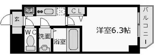 大阪府大阪市西区江戸堀3丁目(マンション)の賃貸物件の間取り