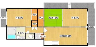 福岡県福岡市東区香椎2丁目(マンション)の賃貸物件の間取り