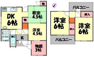 大阪府泉南市男里6丁目(一戸建)の賃貸物件の間取り