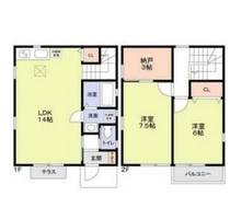 大阪府堺市堺区旭通(一戸建)の賃貸物件の間取り