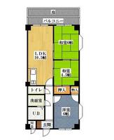 大阪府堺市北区東上野芝町2丁(マンション)の賃貸物件の間取り