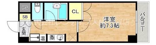大阪府大阪市東成区大今里南2丁目(マンション)の賃貸物件の間取り