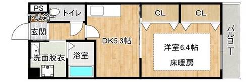 大阪府大阪市東淀川区下新庄2丁目(マンション)の賃貸物件の間取り