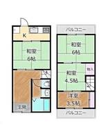大阪府堺市西区浜寺石津町西4丁(一戸建)の賃貸物件の間取り