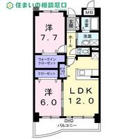 愛知県岡崎市北野町字高塚(マンション)の賃貸物件の間取り