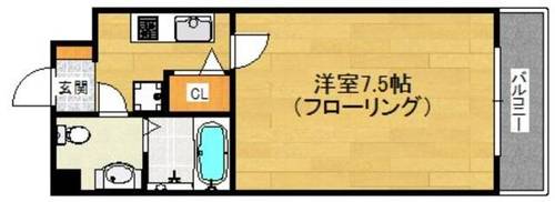 福岡県福岡市中央区六本松3丁目(マンション)の賃貸物件の間取り