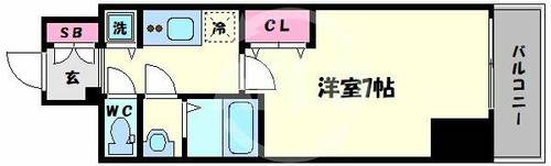 プレサンス堺筋本町駅前シェルの間取り