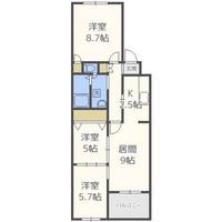 北海道札幌市中央区南十九条西9丁目(マンション)の賃貸物件の間取り