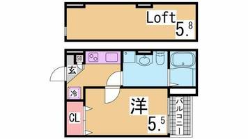 兵庫県神戸市須磨区東町4丁目(アパート)の賃貸物件の間取り