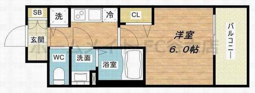 レオンコンフォート阿波座西の間取り