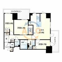 ジオタワー新町の間取り