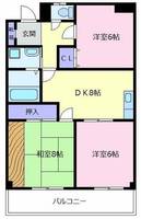 大阪府堺市北区常磐町3丁(マンション)の賃貸物件の間取り