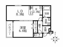 大阪府堺市西区浜寺諏訪森町中1丁(アパート)の賃貸物件の間取り