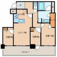 福岡県久留米市中央町(マンション)の賃貸物件の間取り