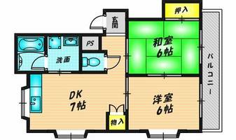 サンライフ若江東402の間取り