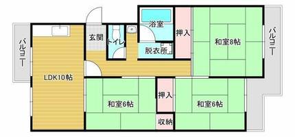 鴨谷台第一次住宅15号棟の間取り