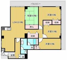 兵庫県神戸市東灘区住吉東町1丁目(マンション)の賃貸物件の間取り