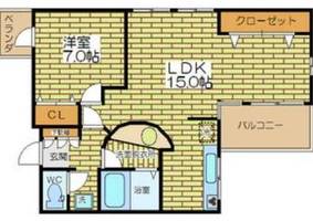 大阪府大阪市福島区吉野2丁目(マンション)の賃貸物件の間取り