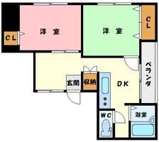 ゴールドハイツ桃谷3-Dの間取り