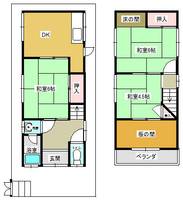大阪府大東市錦町(一戸建)の賃貸物件の間取り