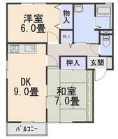 京都府相楽郡精華町祝園西1丁目(アパート)の賃貸物件201の間取り