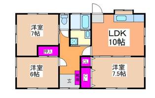 福岡県大牟田市大字手鎌(一戸建)の賃貸物件の間取り