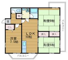 大阪府吹田市岸部北5丁目(マンション)の賃貸物件の間取り