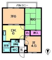 奈良県奈良市押熊町(アパート)の賃貸物件の間取り